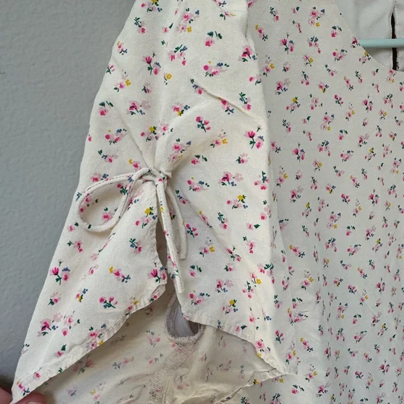 Madewell Light Cream Floral Mini Dress - Picture 9 of 10